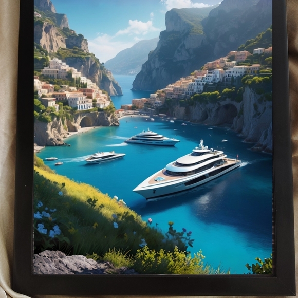 Hand Crafted Other - Scenic Coastal Art Print with In A  Frame 8x10